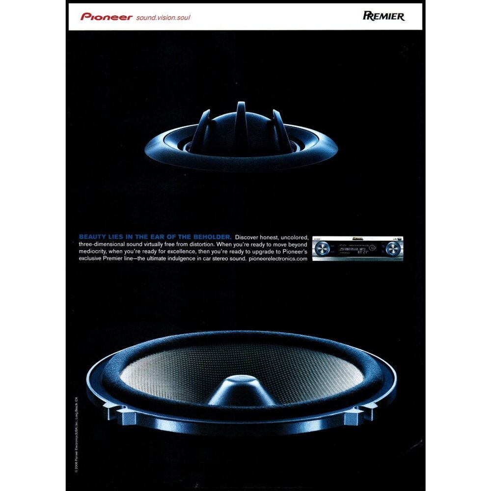 2006 Pioneer Premier Car Audio Stereo Speakers Vintage Print Ad Wall Art